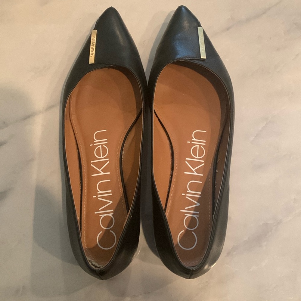 Black pointy toe flats